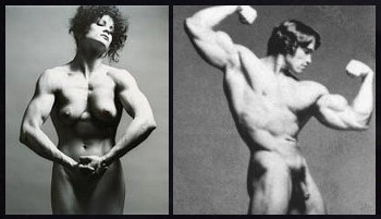 artistic in the nude, pictured here Lisa Lyon and Arnold Schwarzenegger How...